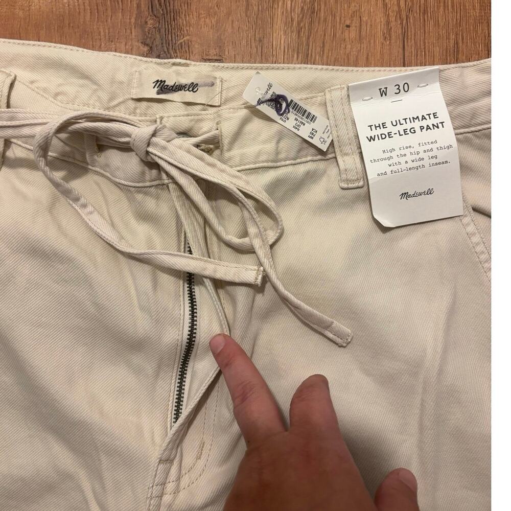 NWT Madewell The Ultimate Wide-Leg Pant in Airy Denim In Vintage Canvss Size 30 - Picture 7 of 10